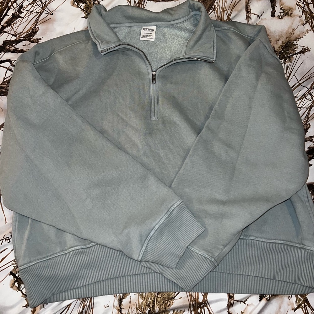 PINK Victoria's Secret Teal Quarter Zip Sweater size L